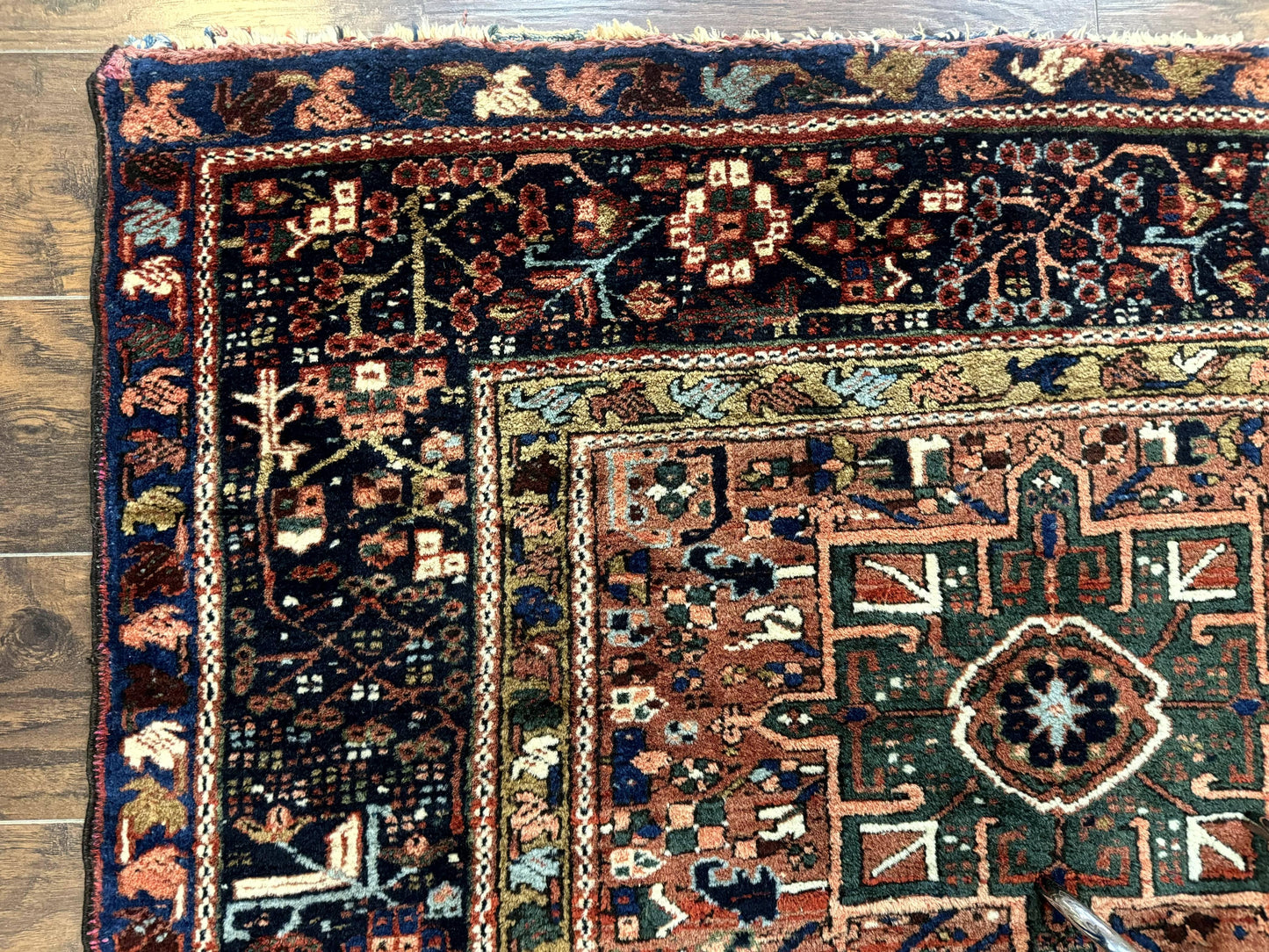 USED Antique Persian Karajeh Heriz Rug 5x6