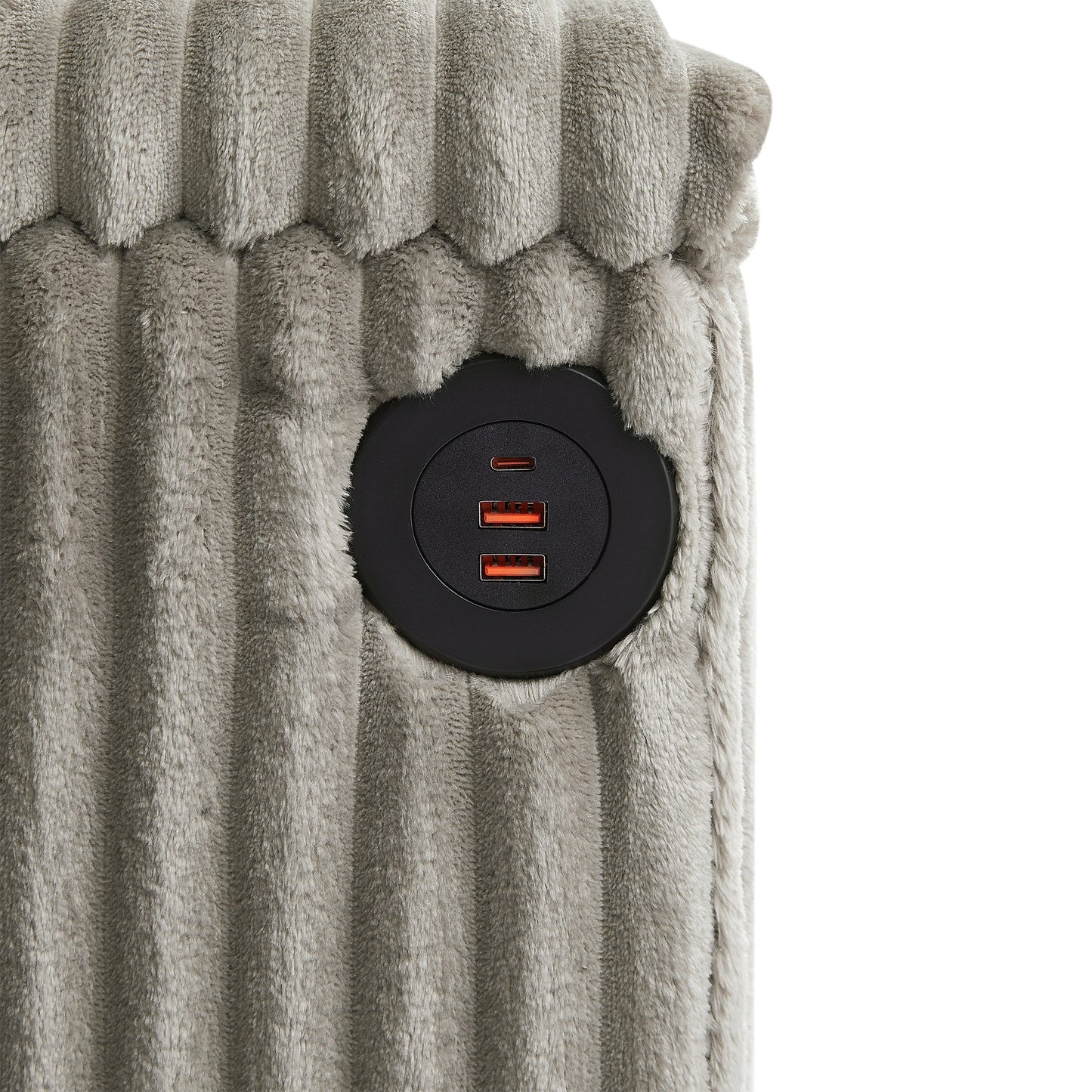 NEW Modern 4-Seater Corduroy Sofa Couch with USB Ports, Hidden Storage Arms, and Flip-Top Cup Holders, Brown, 133 Inches