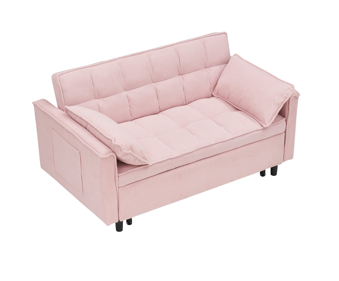 NEW Adult Pink Modern Folding Sofa Single Bed Recliner with Adjustable Back
