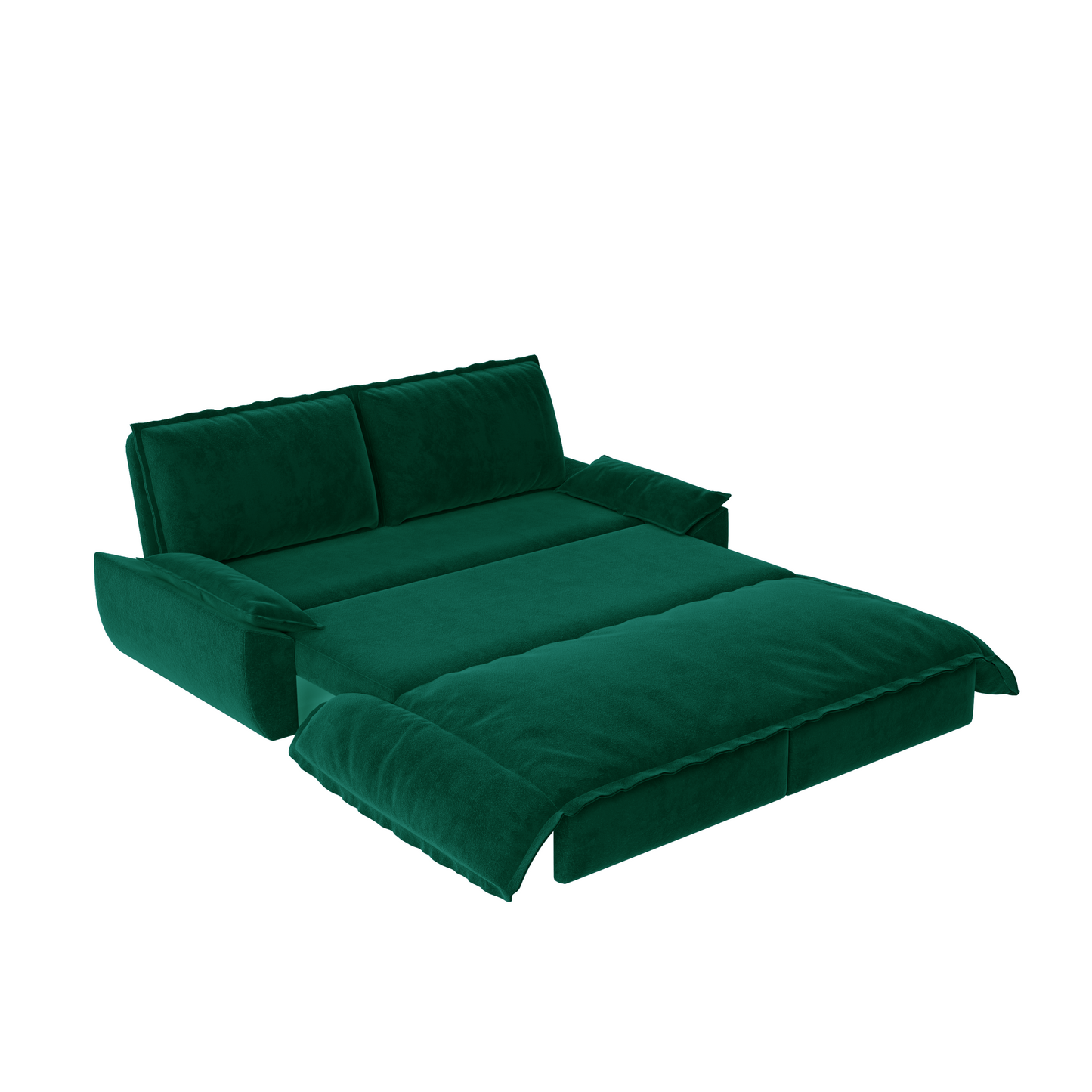 NEW Multi-Functional Green Velvet 3-in-1 Convertible 73.2' Queen Pull Out Sofa Bed Sleeper Couch
