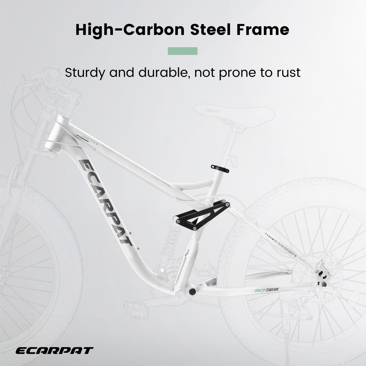 NEW A26309 26 inch Mountain Bike,Full-Suspension 21 Speeds Drivetrain with Disc-Brake MTB Bicycle, 26*4' Fat tire Bike for Men white