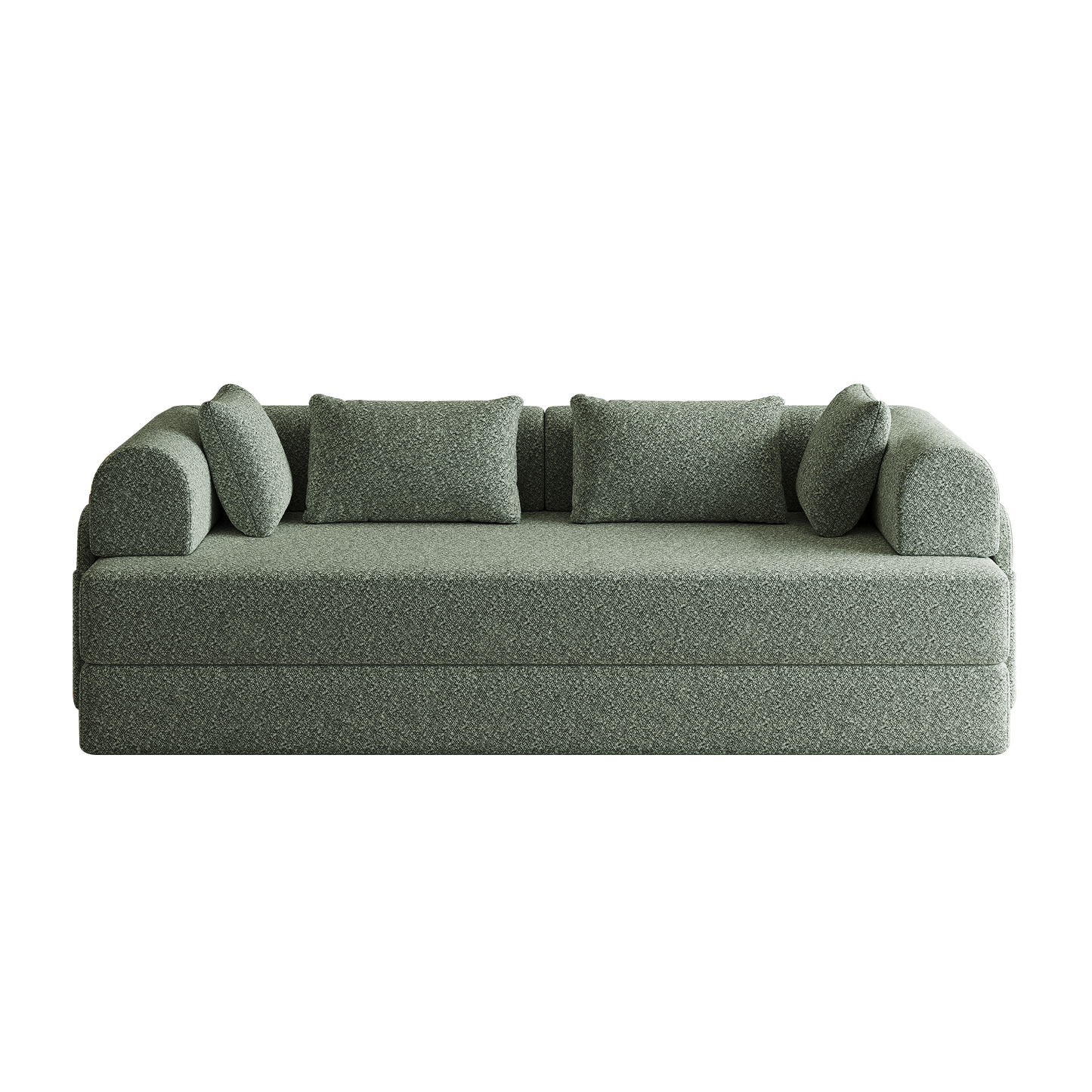 NEW 78.7-Inch Convertible Sleeper Couch Sofa Bed with Cylindrical Pillow Folding Mattress with Side Pocket