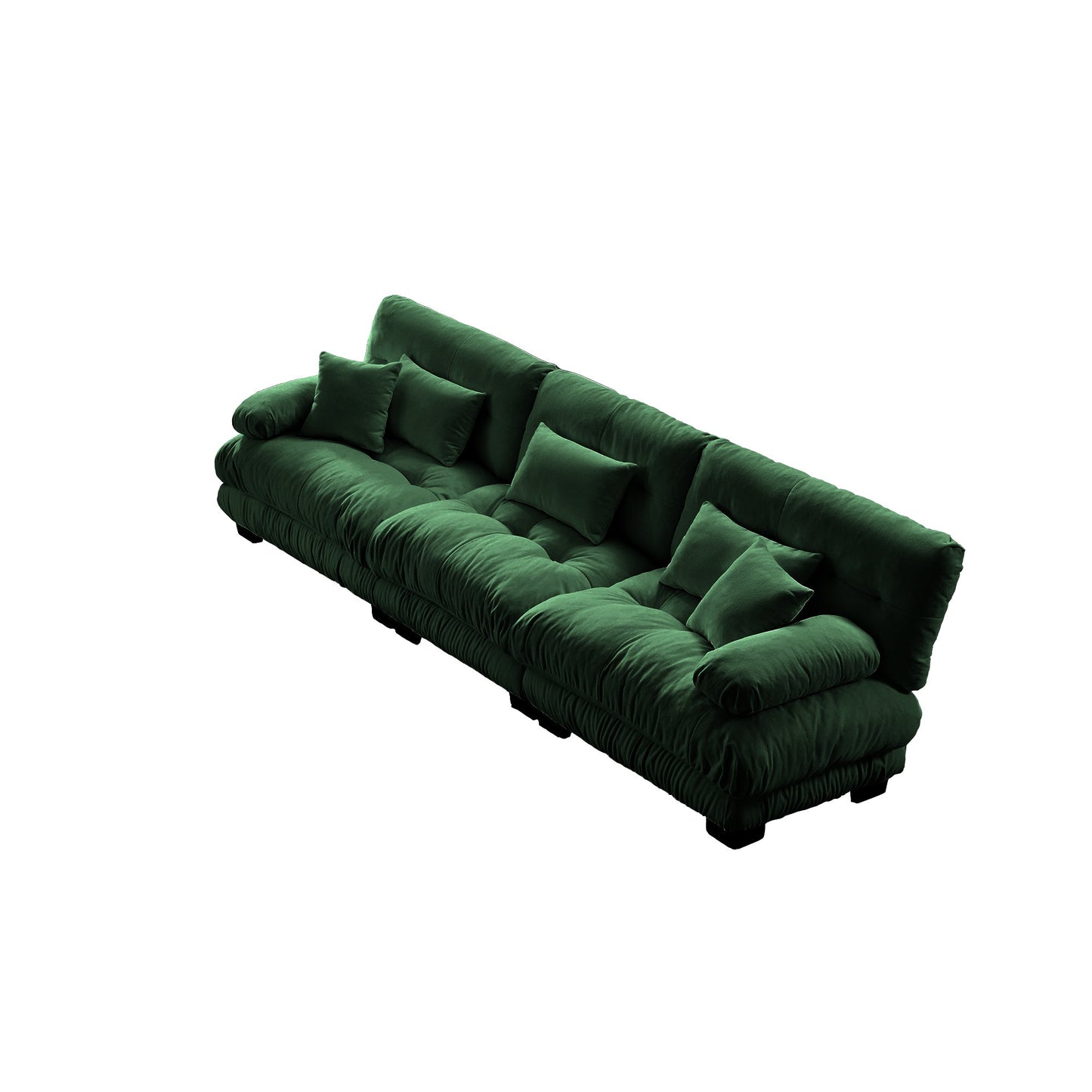 NEW Green Chenille Soft Comfy Upholstered 3-Seater Sectional Sofa Modular Deep Seat Sofa Couch