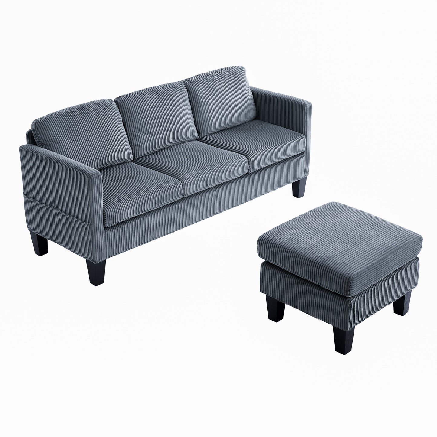 NEW Modern L-Shaped Sectional Sofa with Padded Cashmere Upholstery – Space-Saving Design for Living Rooms & Apartments, Easy Assembly, Grey