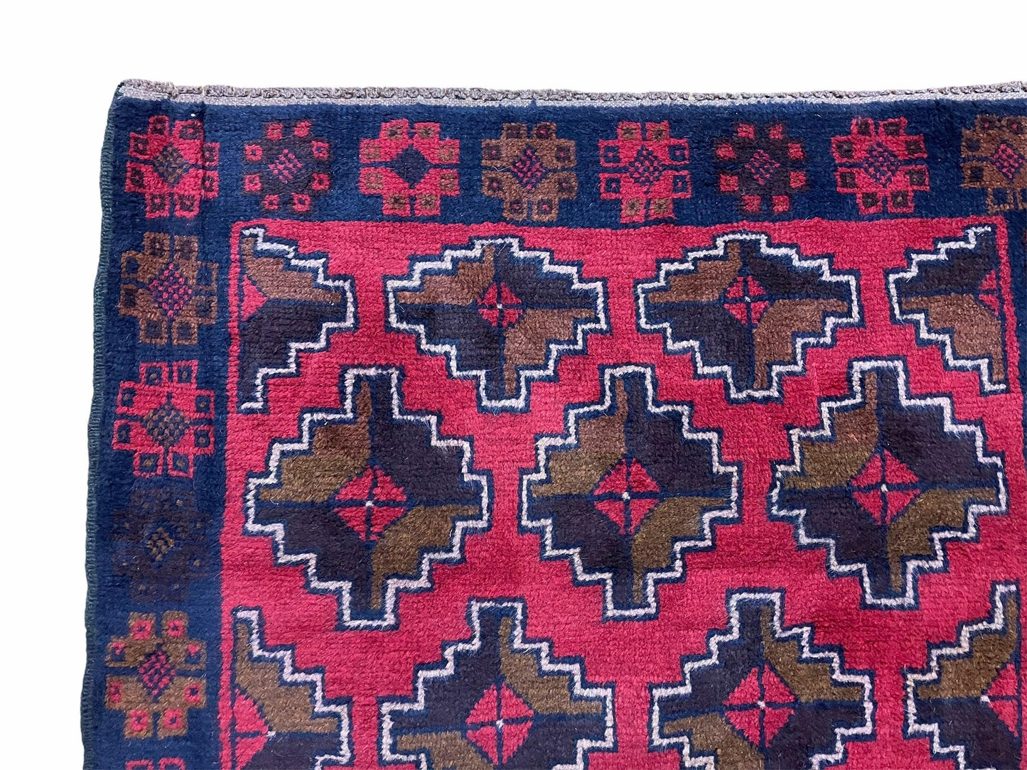 USED 3' X 4' 7" Vintage Handmade Tribal Wool Rug Balouchi Rug Afghan Rug Red Brown