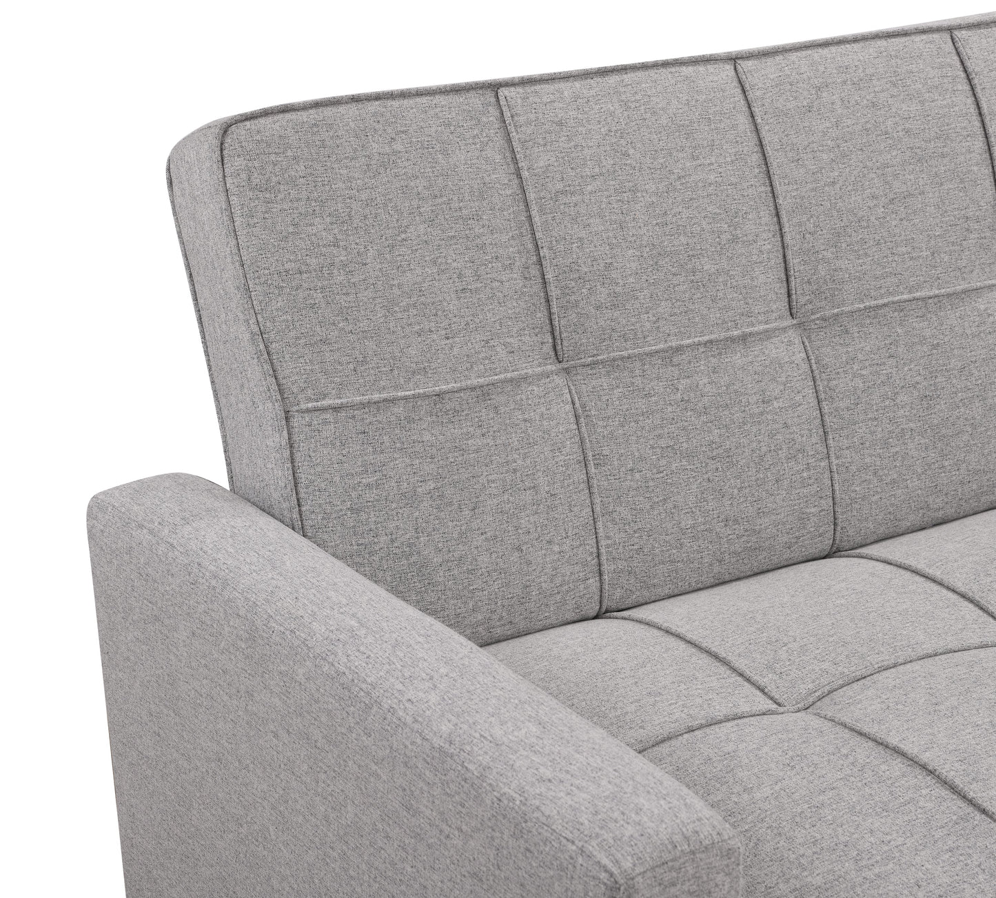 NEW 83' Light Gray 3 Seater Convertible Sofabed Oversized Upholstered Sofa Bed with Pull Out Couch Bed & Adjustable Backrest