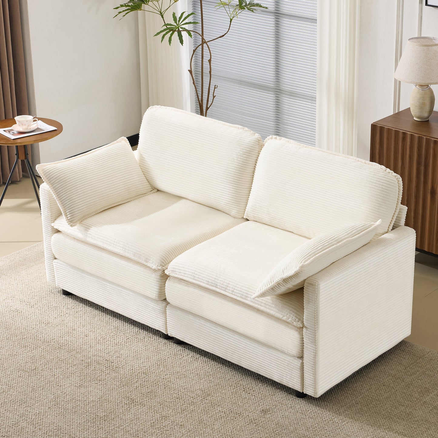 NEW 69' PLUSH Cloud Loveseat Modular 2-Seater Sectional Sofa