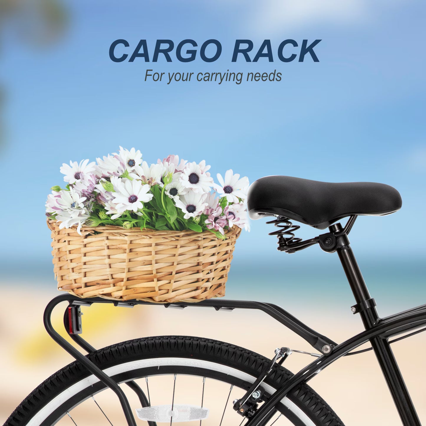 NEW Multifunction 26 Inch 7 Speed Bike Steel Frame U-brake Multi-function Rear Rack Multicolor Beach Bicycle Bikes