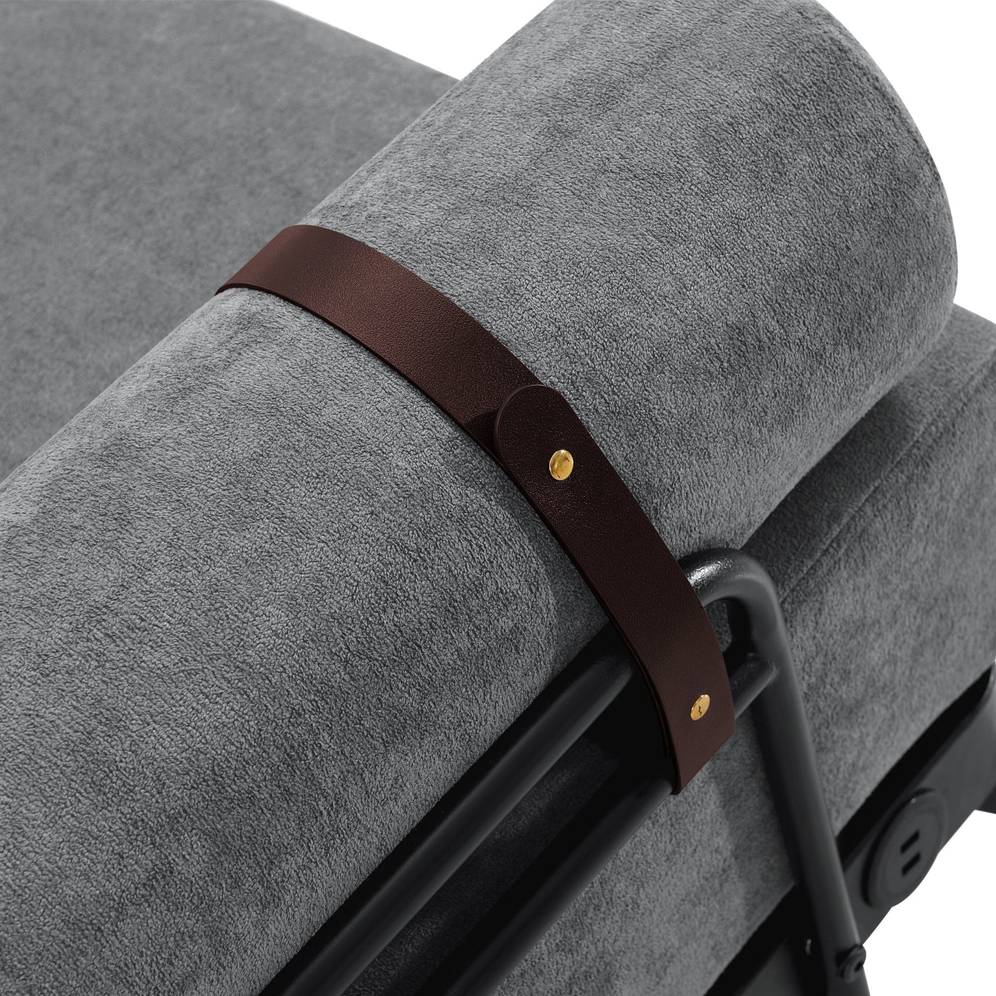 NEW Modern Grey Chenille 2 Seater Loveseat 59' Sofa Couch with USB Ports Unique Cylindrical Armrests