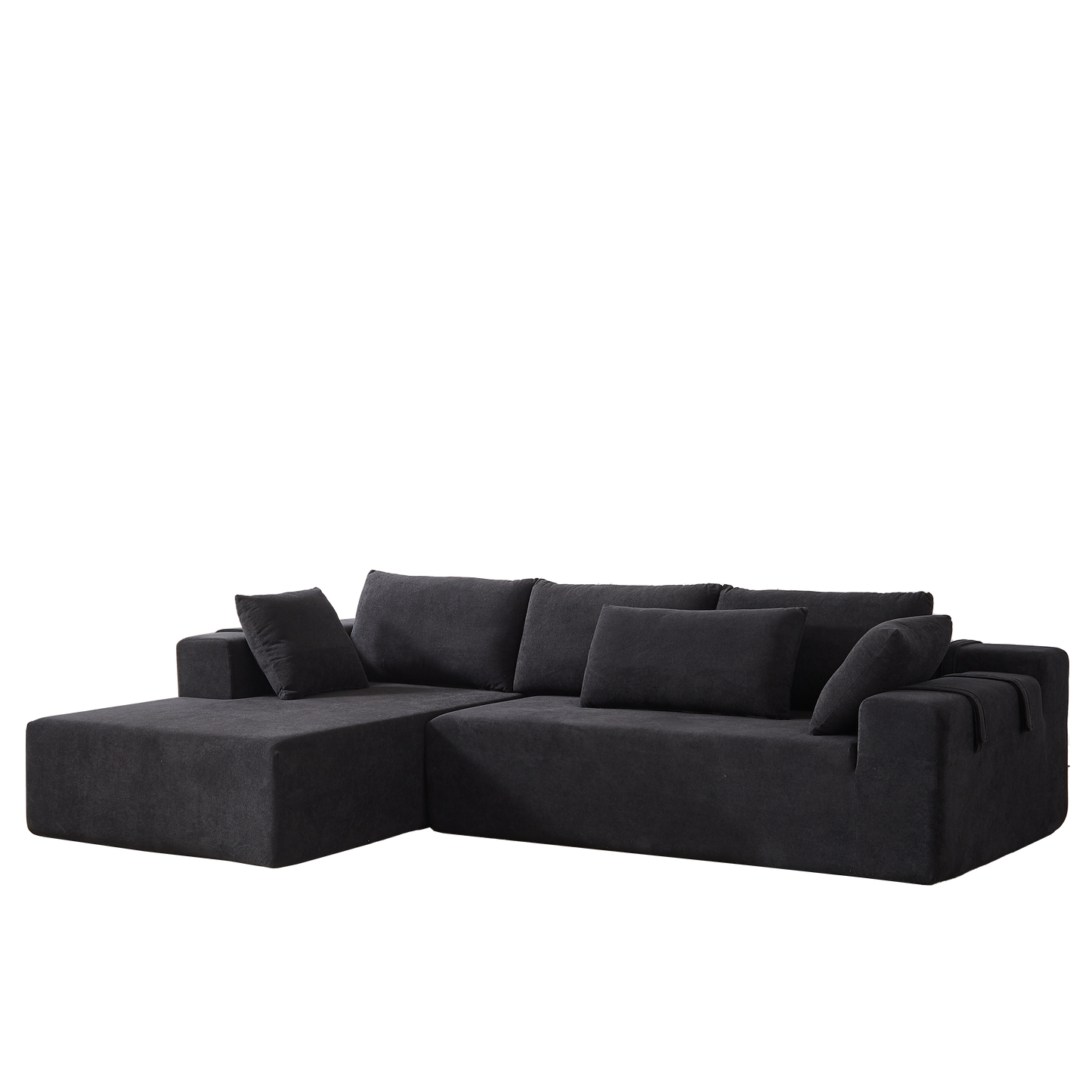 NEW Modern Chenille Free Combination Upholstered Sectional Sofa Couch Set,Modular 108' L Shaped Sectional Living Room Sofa Set With 6 Pillows
