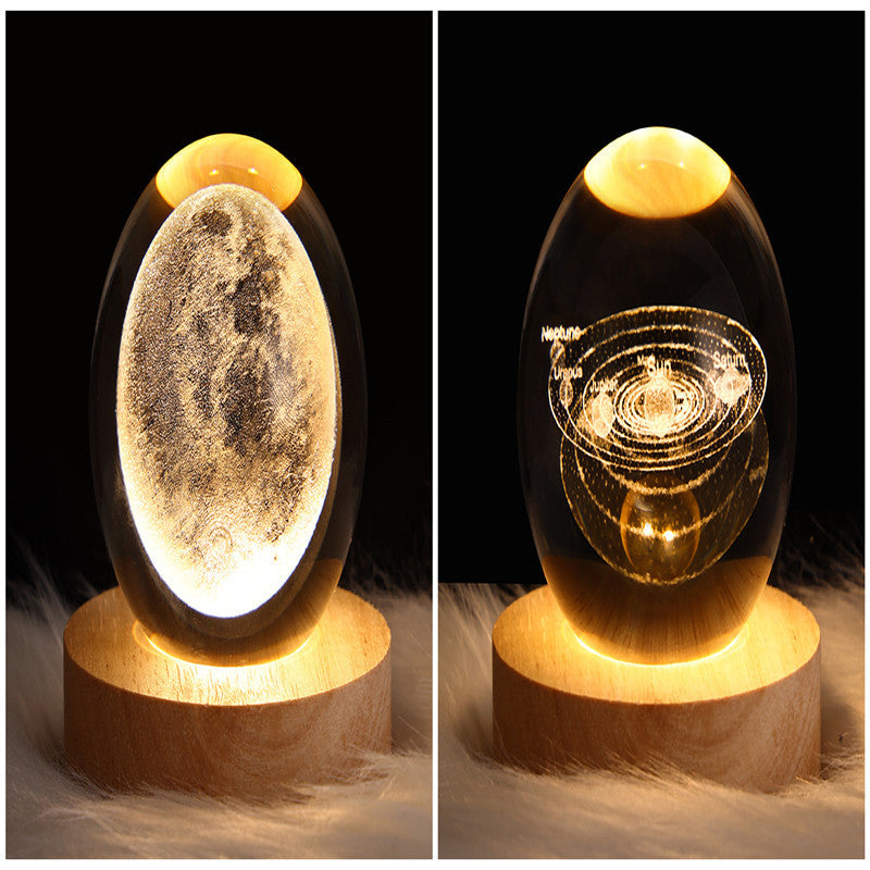 NEW LED Night Light Galaxy Crystal Ball Table Lamp 3D Planet Moon Lamp Bedroom Home Decor For Kids Party Children Birthday Gifts