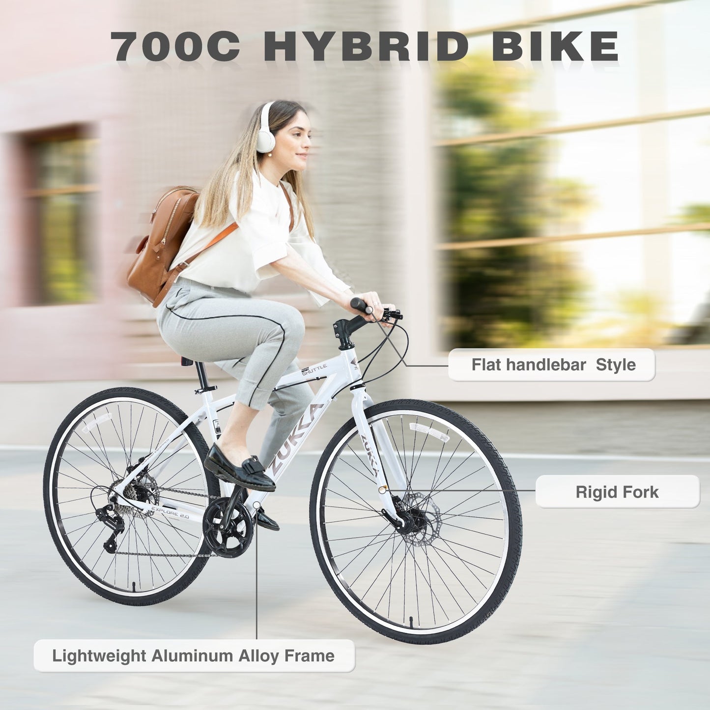 NEW Shimano 7 Speed Hybrid Bike Aluminum Alloy Frame Double Disc Brakes 700C Road Bike For men women's City Bicycle
