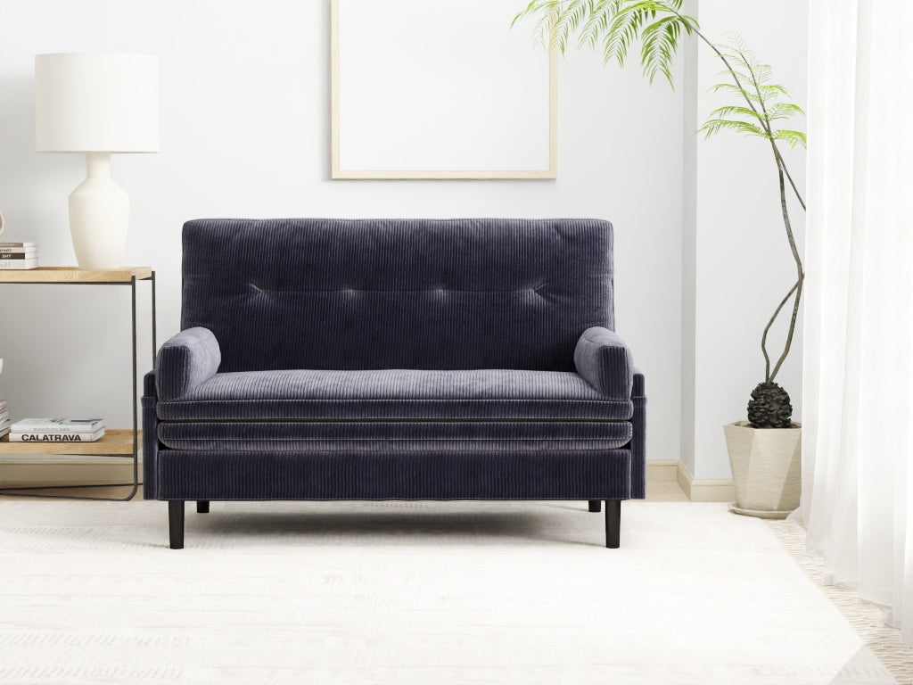 NEW Grey Velvet Loveseat Sofa Bed Lounge Couch