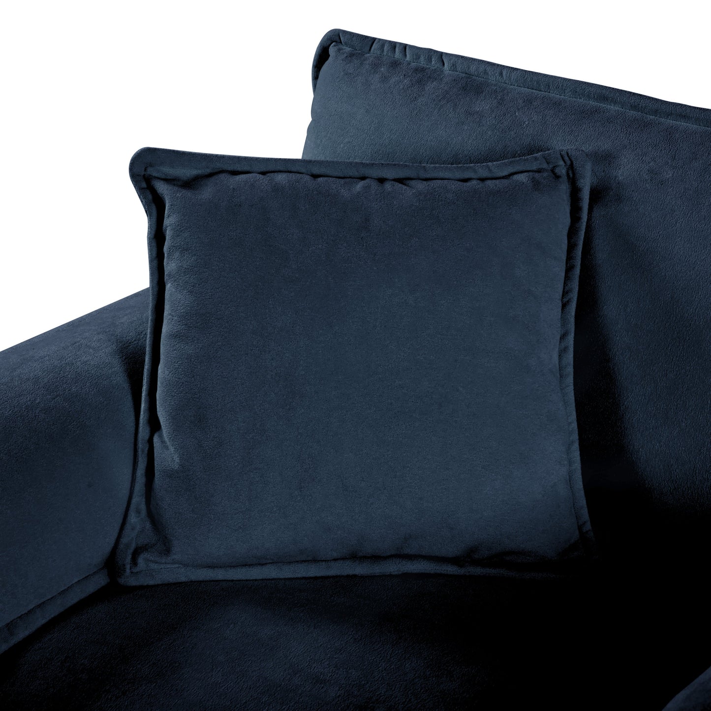 NEW Modern Blue Chenille Love Seat Upholstered Modular L Shaped Deep Seat Sectional Sofa Cloud Couch with Ottoman