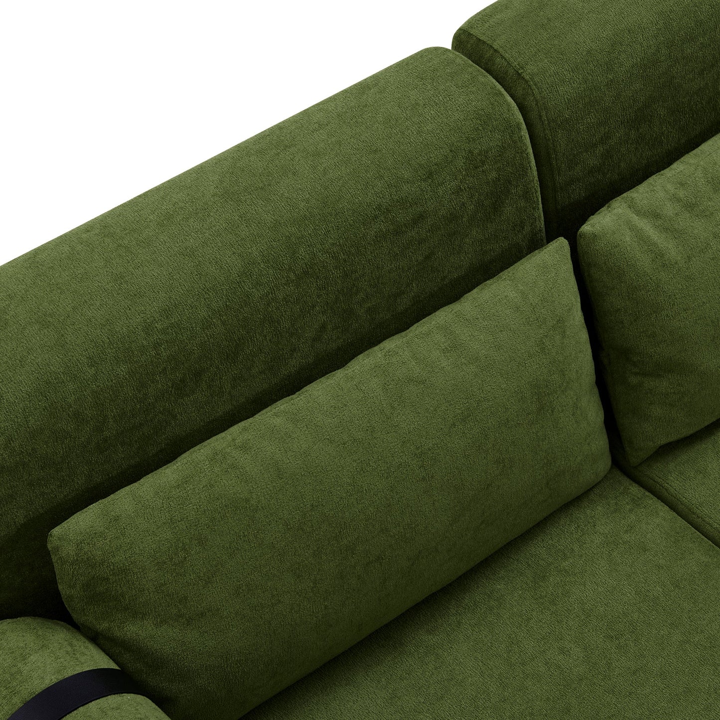 NEW Modern Green Chenille Foam 2 Seat Pillow Top Arms Metal Frame Loveseat
