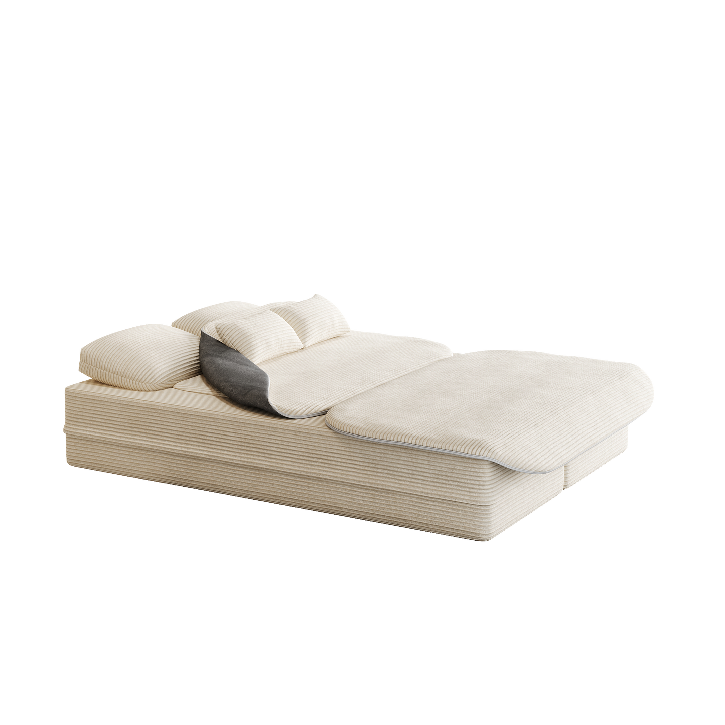 NEW 75''2-in-1 Foldable Sofa,Convertible Sleeper Foam Sofa Bed with Multi Functional Blanket, Corduroy Floor folding sofa bed,  Floor Sofa Lounge Sofa for Living Room Bedroom Lounge Studio