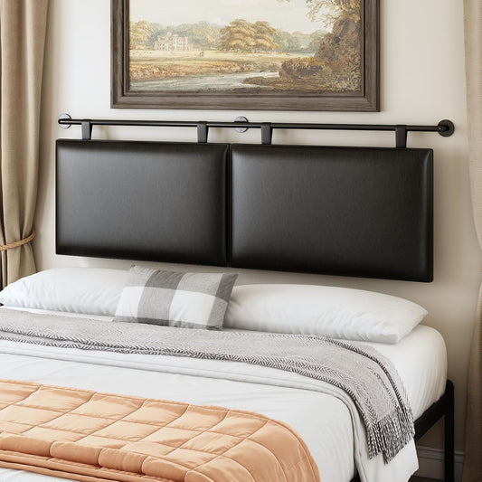 NEW Modern King Size PU Leather Wall Mounted Headboard
