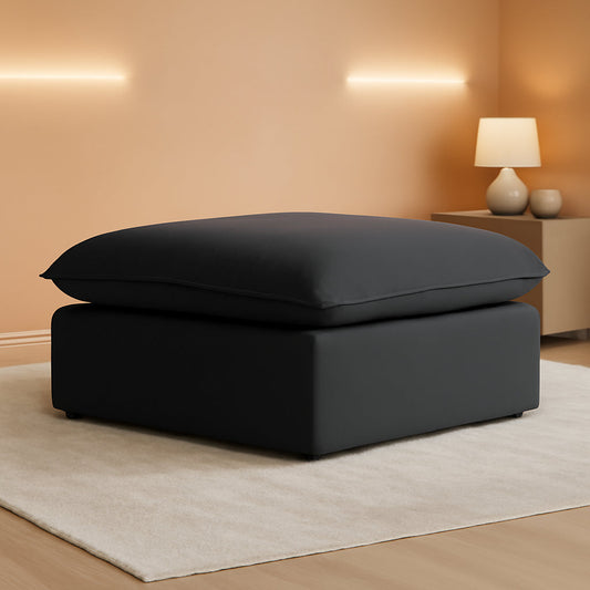NEW Black Storage Ottoman With Removable Cushion Covers