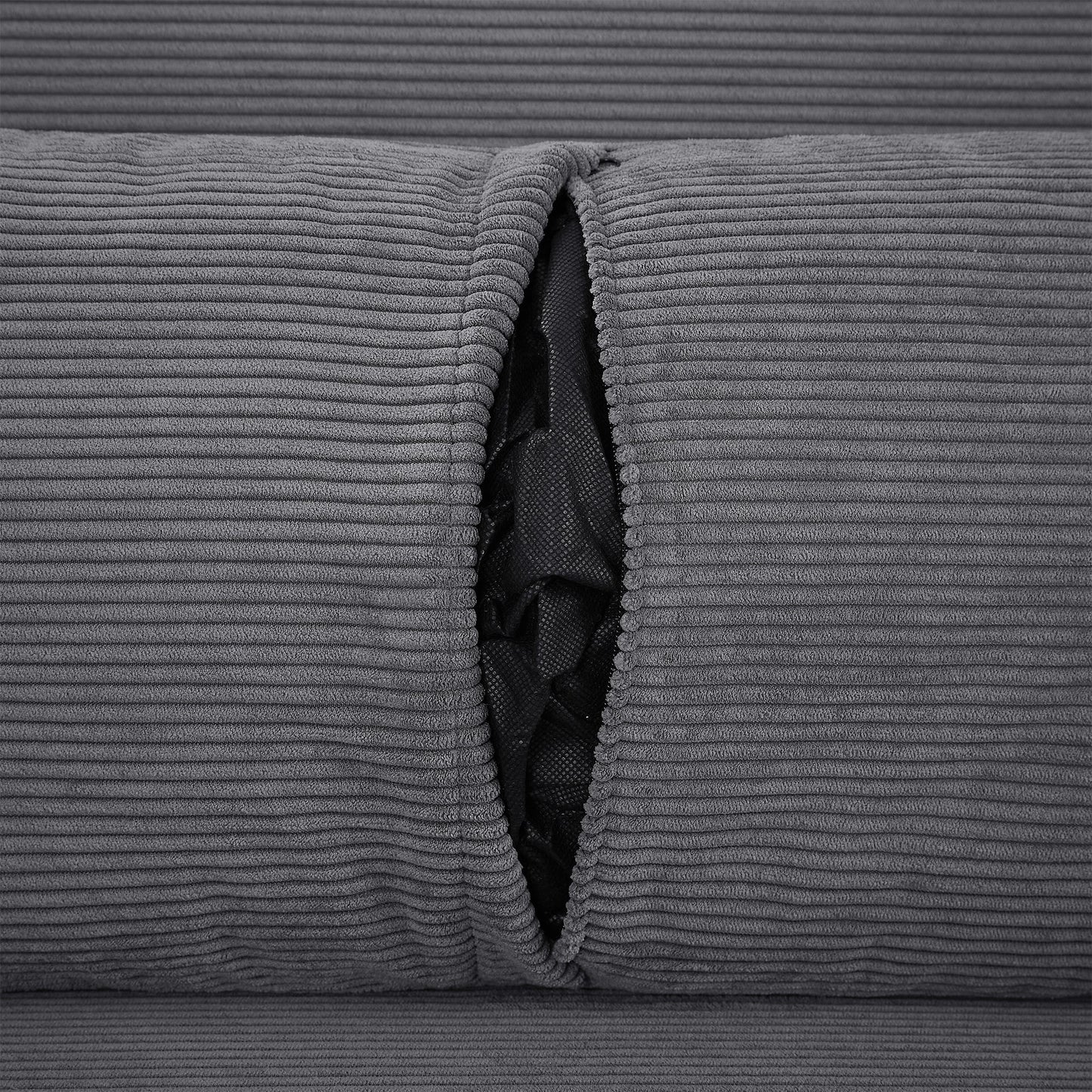 NEW 54.5’ Dark Grey Corduroy Modern Convertible Pull-out Sofa Bed