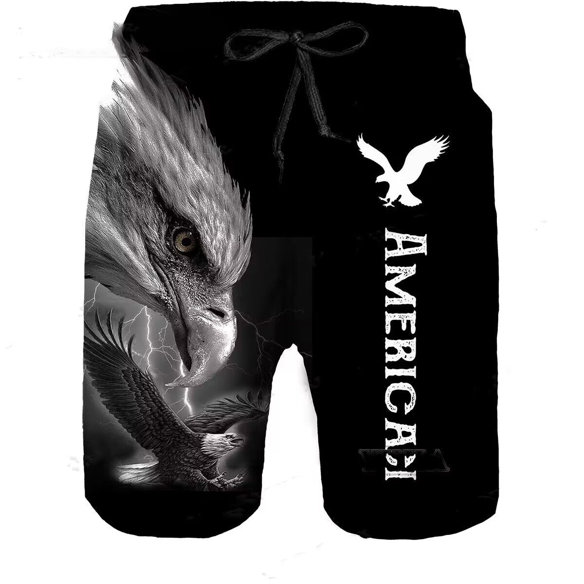 New Beach Pants Men's Sports Eagle Pattern Printed Shorts