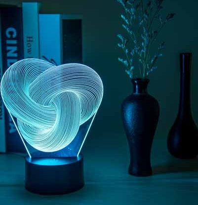 NEW Twist Abstract LED 3D Night Light Touch Colorful Acrylic 3D Table Lamp Decoration Lighting Baby Sleeping Mood Lamp Best Gift