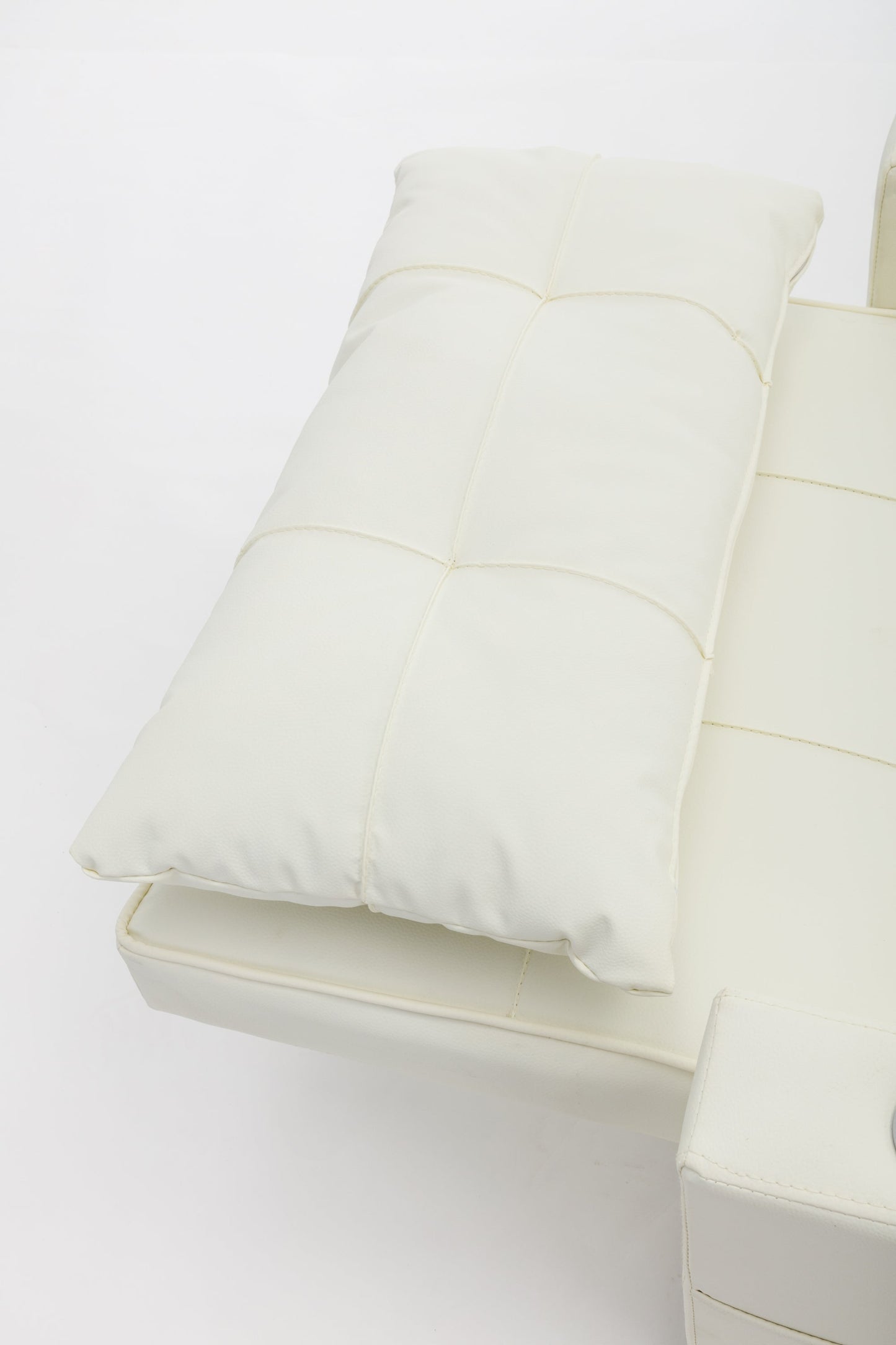 NEW Futon Chair Bed Convertible Chair 3-in-1 Pull Out Sleeper Chair Beds with USB Ports,Wear-resistant and Anti-scratch,  Armchair Bed Sleeper for Living Room (White Leather)