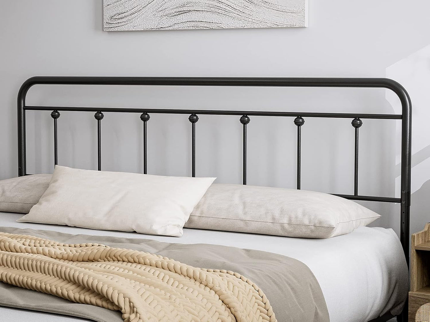 NEW Adjustable Height Metal Headboard in Farmhouse Victorian Style