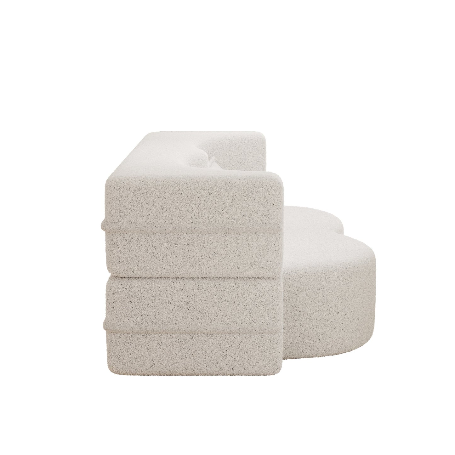 NEW Modern Floor Sofa with 2 Pillows,Convertible Teddy Fabric Foam Filled Sleeper Sofa Bed,15 ' Full Size Folding Mattress for Living Room,Guest Bed,Playroom,no assembly required,Beige