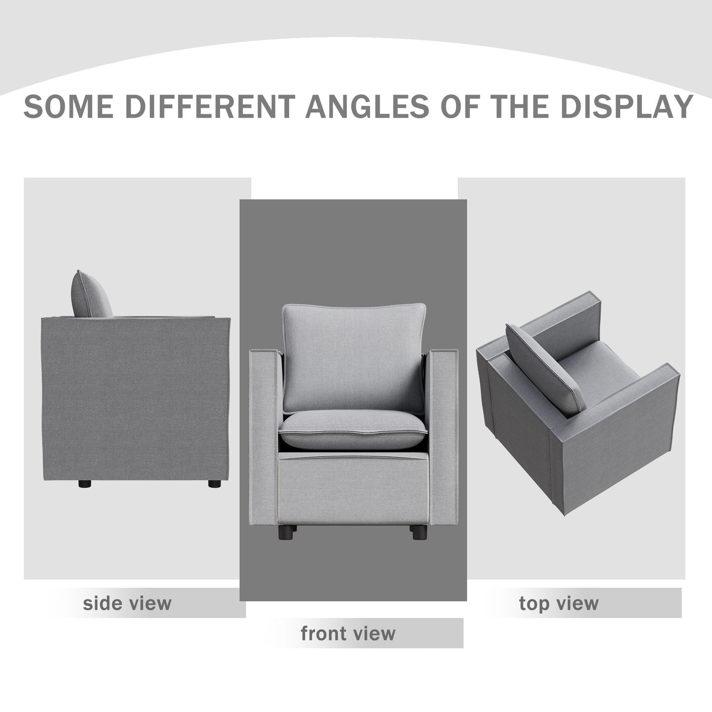 NEW Decorative Breathable Seat Cushion Comfortable Gray Single Cushion Armchair Sofa Chair