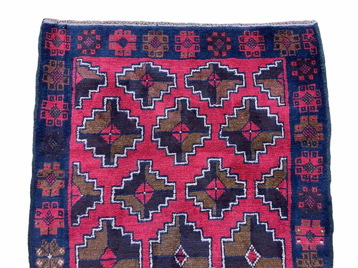 USED 3' X 4' 7" Vintage Handmade Tribal Wool Rug Balouchi Rug Afghan Rug Red Brown