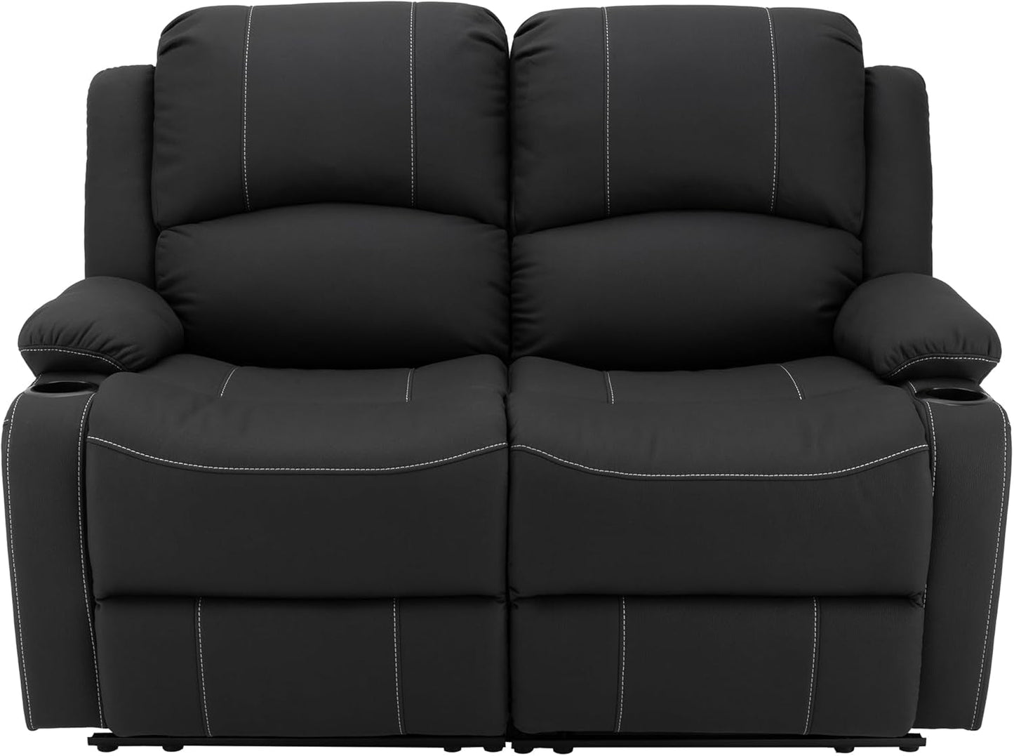 NEW 58 Inch Wall Hugger RV Theater Seats Double Recliner Black