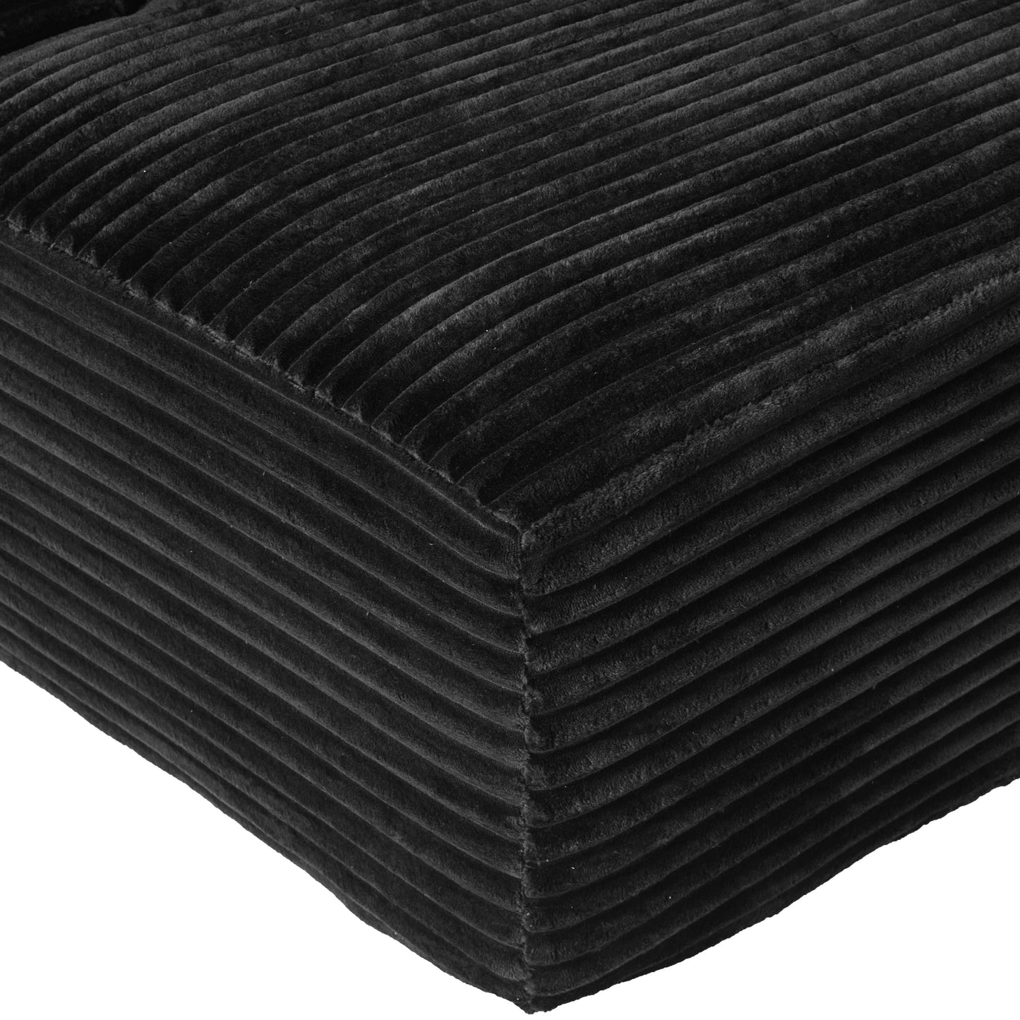 NEW Modern Black Corduroy Chaise Lounge Sofa Bed with Removable Pillows, 48.8' Upholstered Sleeper Sofa