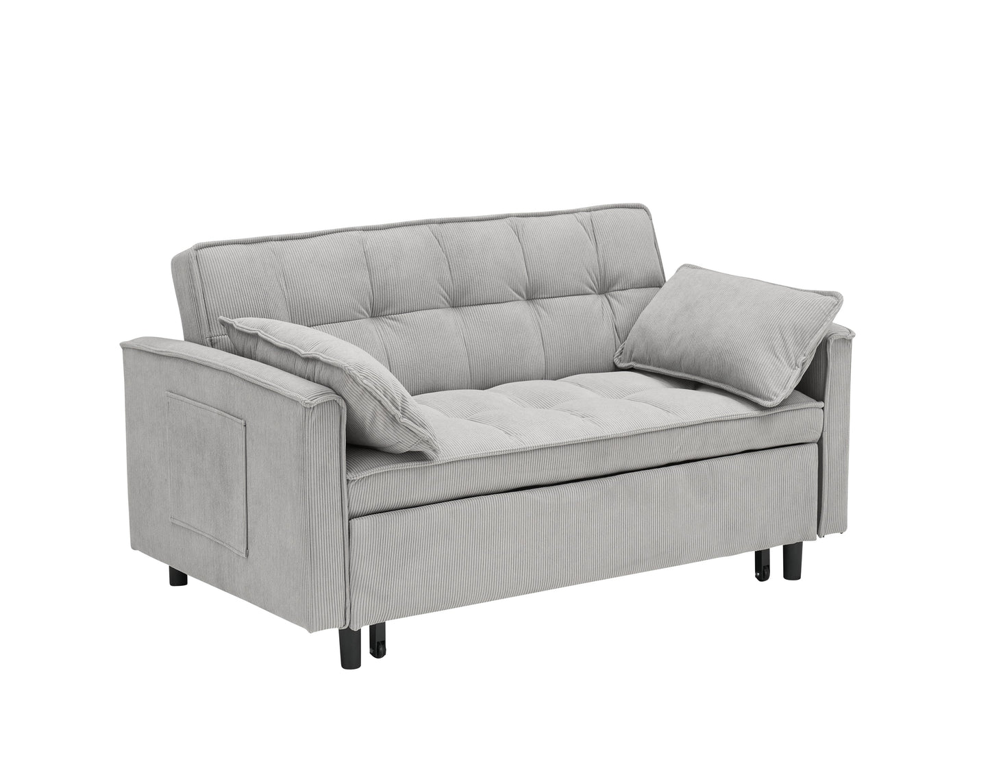 54.30-inch double  Two-seat casual sofa with pull out bed, living room furniture, light grey
