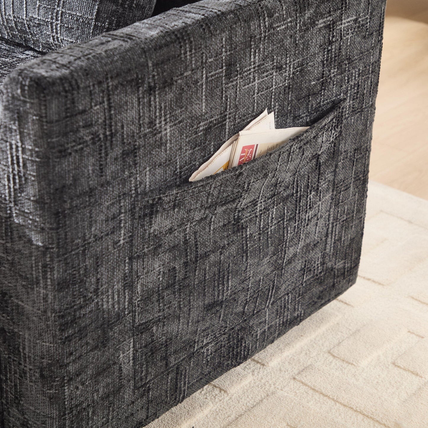 NEW Chenille Multifunctional Sofa Recliner with Storage Backrest and Cell Phone Bracket