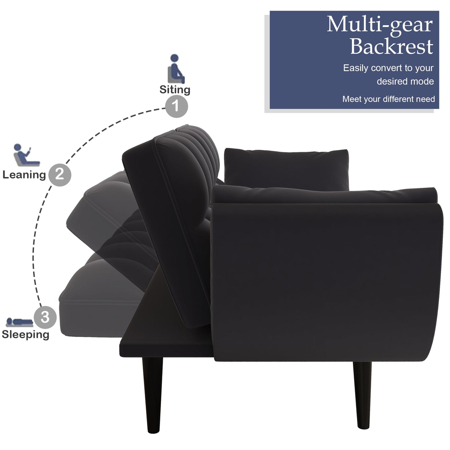 NEW 74 'Black Soft Sofa Couch with Throw Pillows