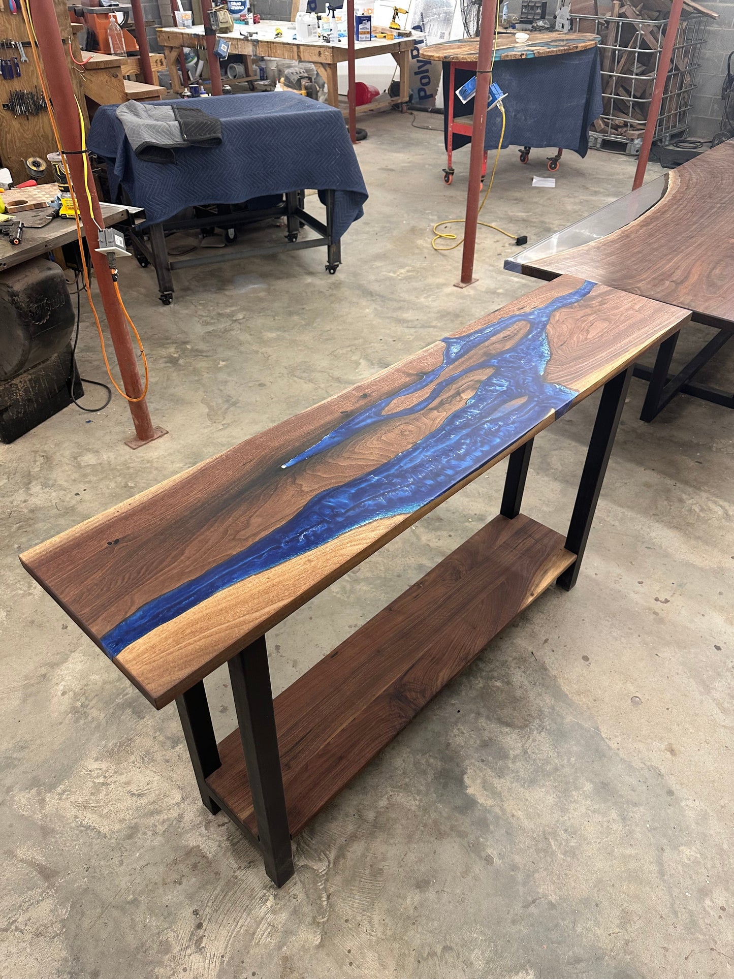 NEW Walnut river console/sofa table
