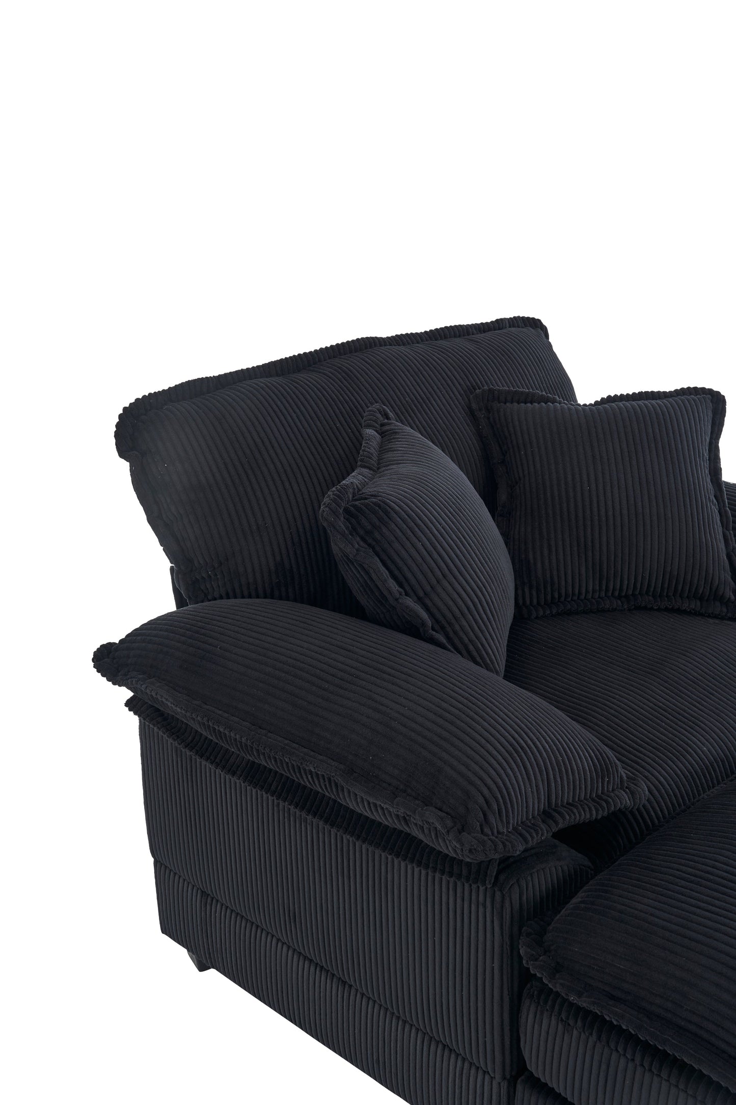 NEW 56.3 Inch Corduroy single sofa With  2 toss pillows and a ottoman ,Comfy Sofa- Deep Seat Couch for Living Room