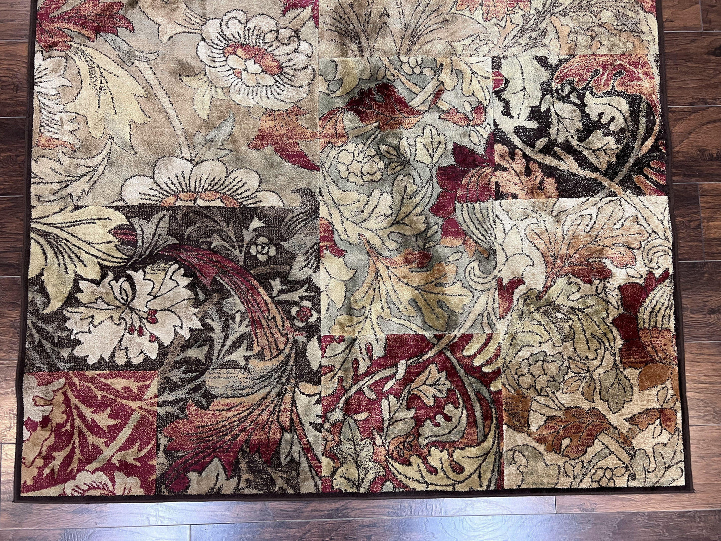 USED Modern Abstract Area Rug 5x7, Floral Design, Contemporary Carpet 5 x 7, Multicolor