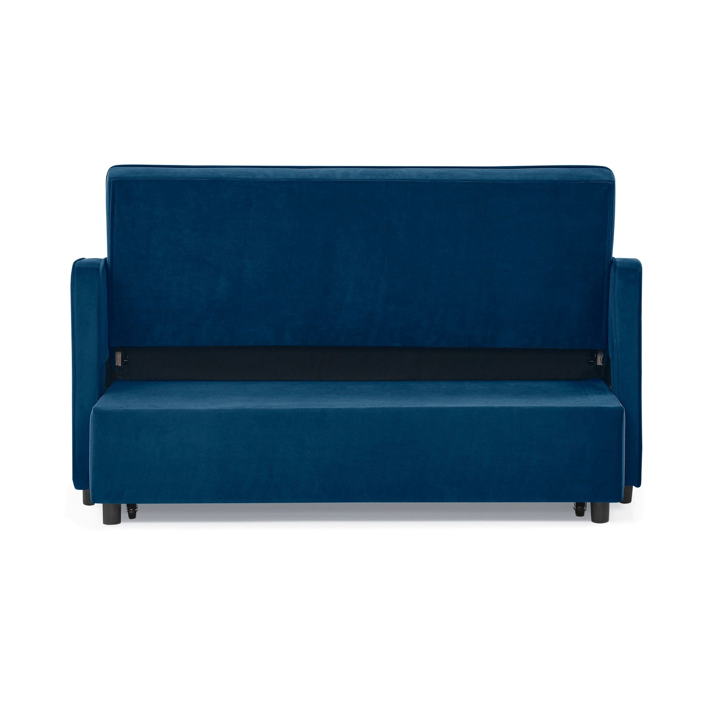 NEW Blue Copper Nail Loveseat Sofa Bed with Pull-out Bed with Adjustable Back Two Arm Pocket TypeC and USB Charging