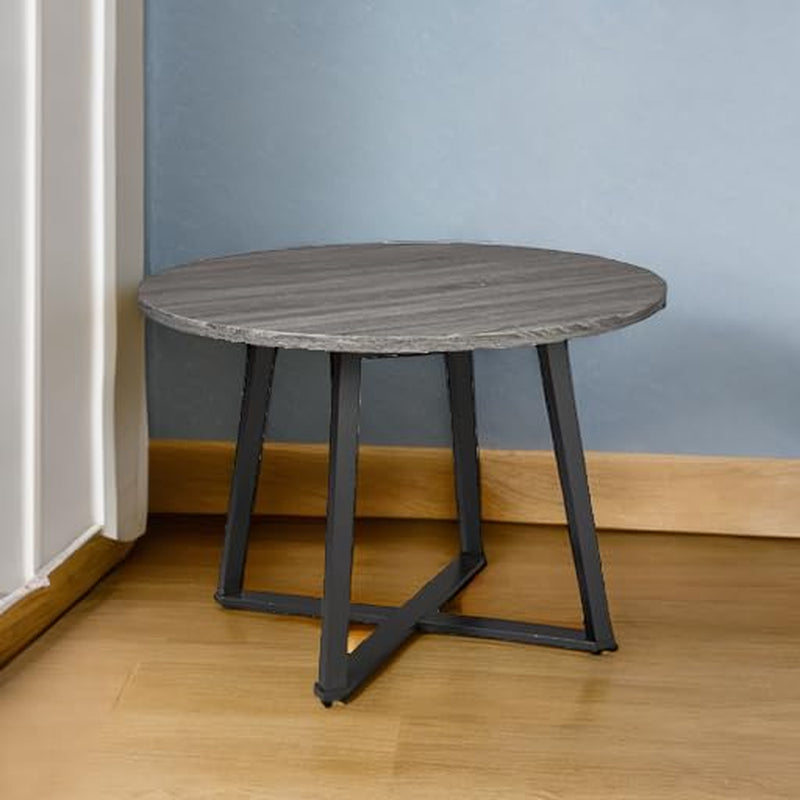 NEW Centiar Mid Century Round Dining Table Gray Metal Legs