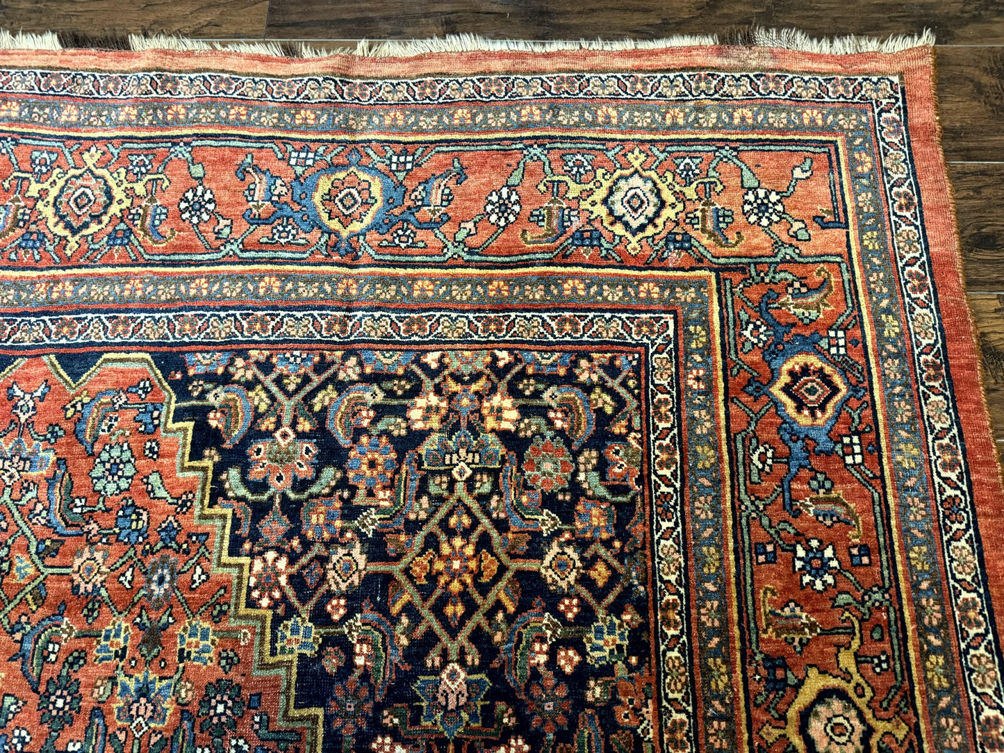 USED Antique Persian Bidjar Rug 8x12, Rare Persian Carpet