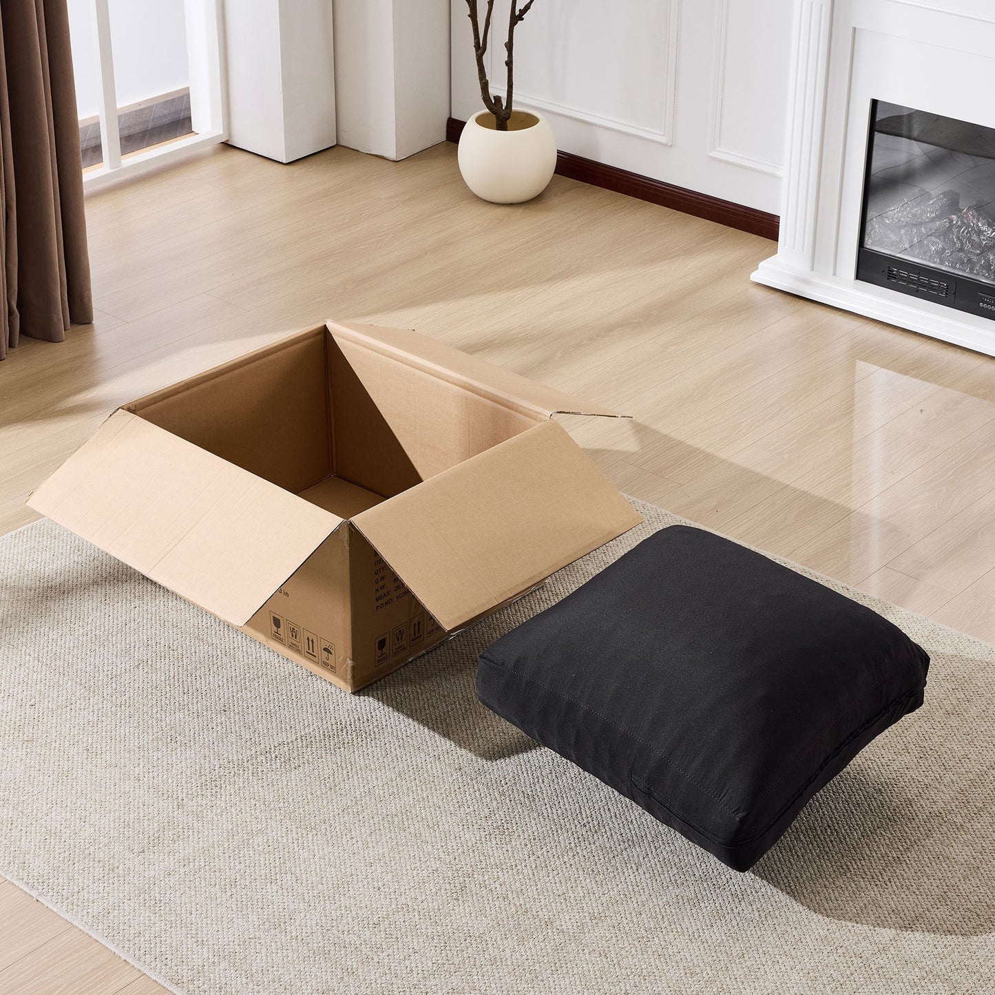 NEW 99*69' Modular Sectional Living Room Sofa Set, Modern Minimalist Style Couch, Upholstered Sleeper Sofa for Living Room, Bedroom, 2 PC Free Combination, Installation-free Sofa, L-Shape, Black