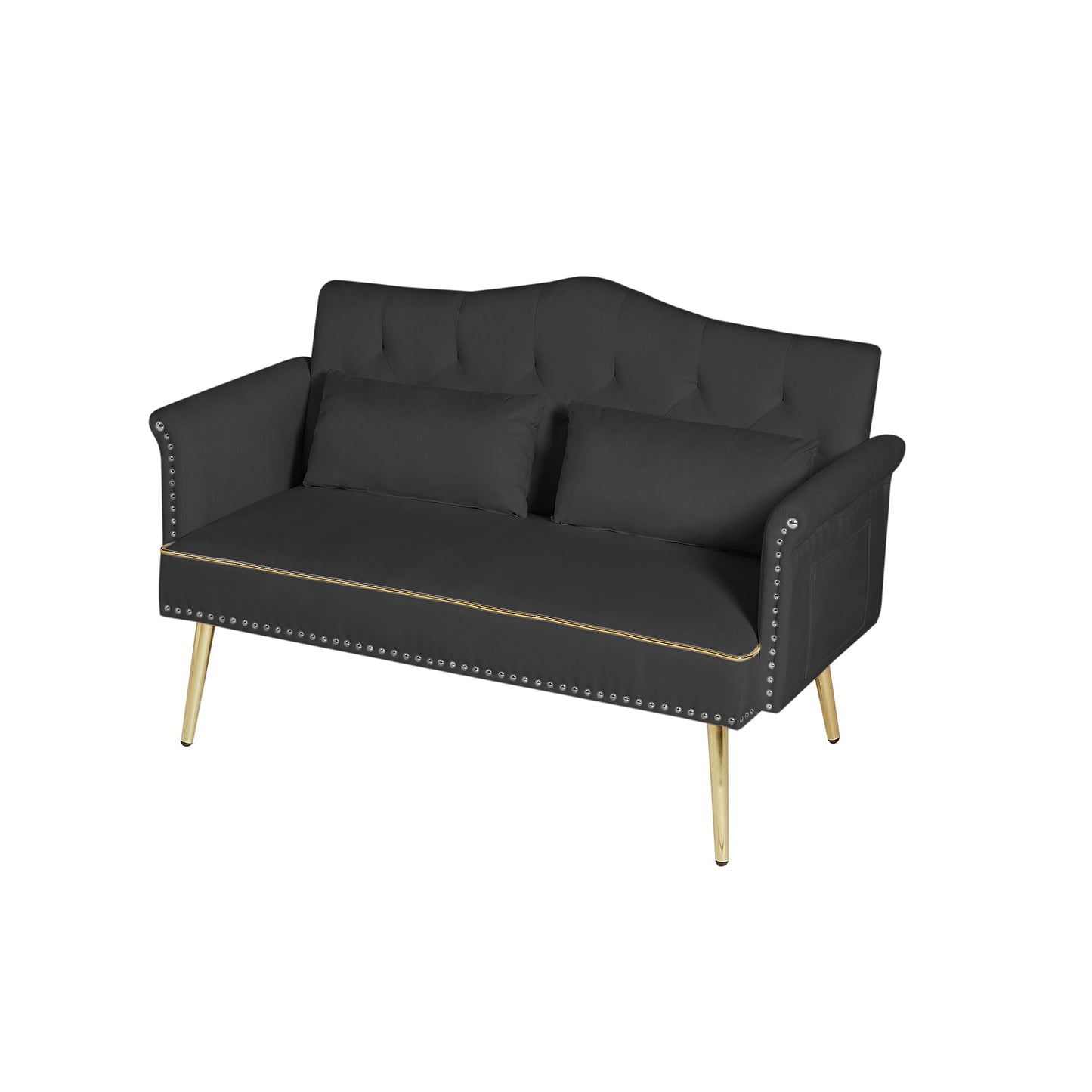 NEW BLACK  2 SEATER SOFA