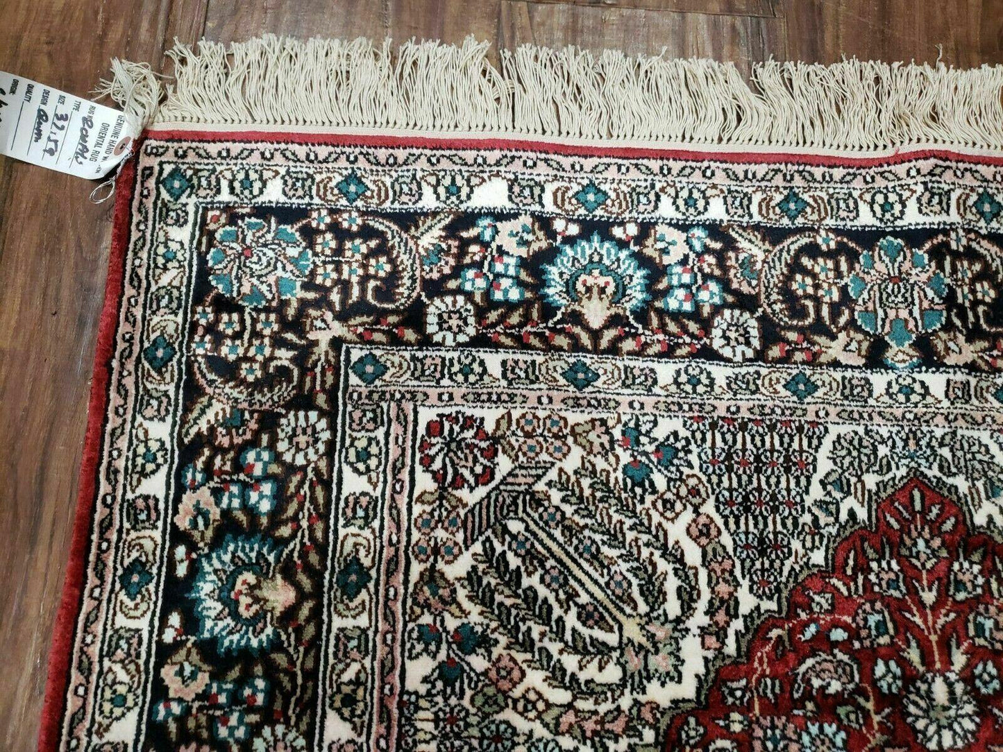 USED 3' X 5' Vintage Fine Handmade India Oriental Kashmir Silk Rug 400 KPSI Wow