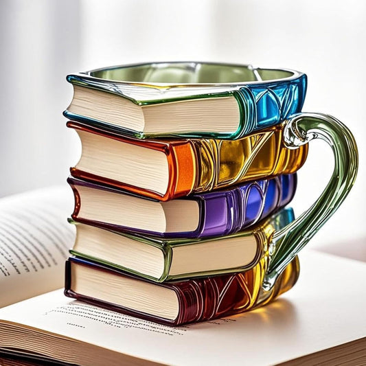 New Painted Book Coffee Cup Unique Book Stacking Coffee Cup