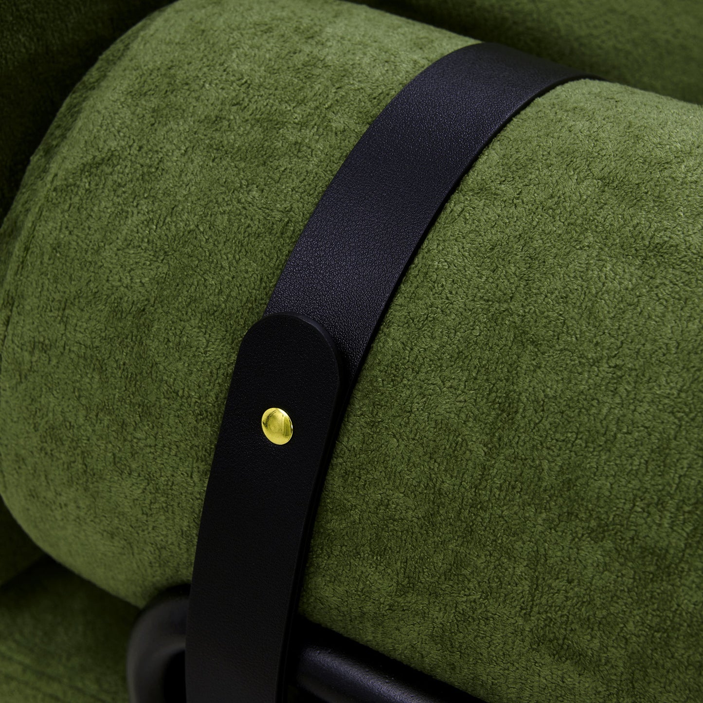 NEW Modern Green Chenille Foam 2 Seat Pillow Top Arms Metal Frame Loveseat