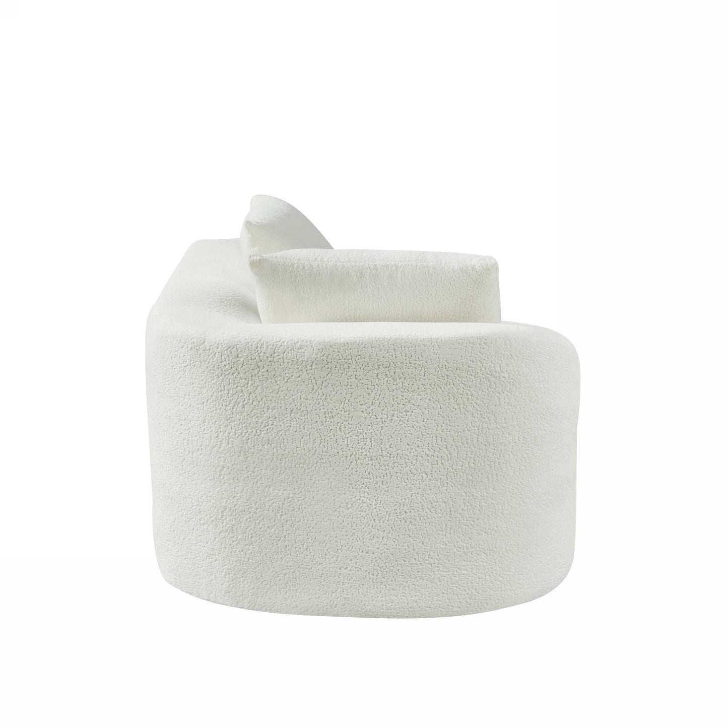 NEW 116' Modern Curved Sectional Sofa with High-Density Fully Compressed Sponge and Chaise Lounge, Pearl Upholstery, 2-Piece Set, Fully Assembled Right Hand Facing, Perfect for Living Room, Lounge