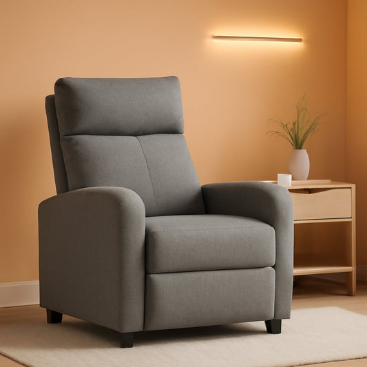 NEW Grey Recliner Massage Chair With Lumbar Support Living Room