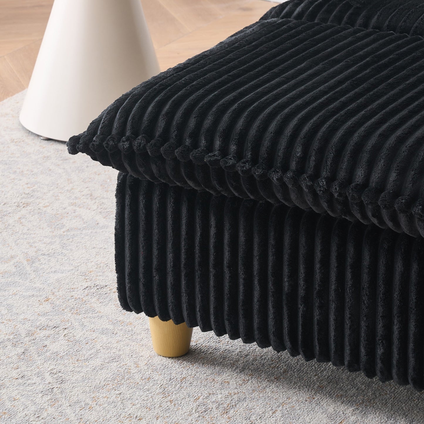 NEW Single-Seat with Ottoman and Throw Pillows Corduroy Chair Lounge