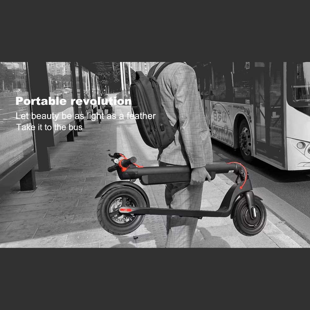NEW Aluminum X8 Folding 10 Inch LED Front & Rear Lights 350W High Performance Motor Triple Braking System  Alloy Electric Scooter
